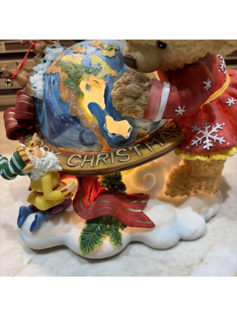 VTG Christmas Lighted Figurine 8 1/4